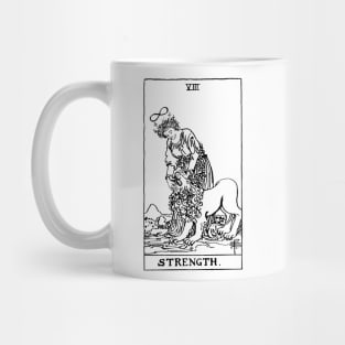 Strength Tarot in black Mug